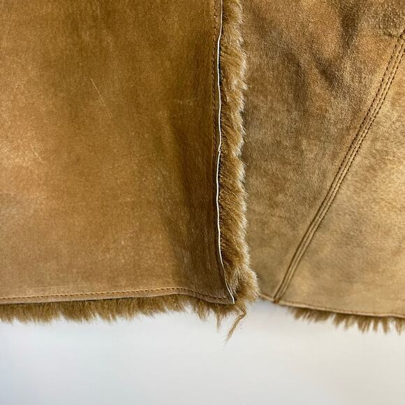 Bernardo Long Length Suede Leather faux Shearling Warm Winter Coat womens XL - Picture 6 of 13